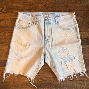 American Eagle Outfitters Light Wash Distressed Jean Shorts